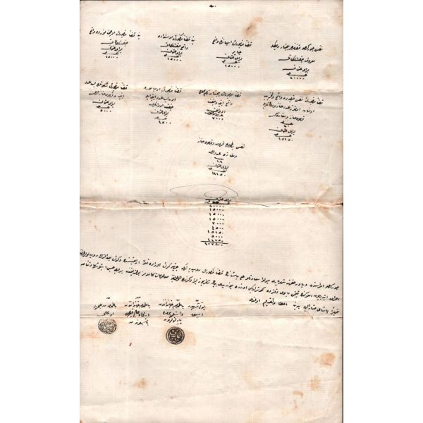 Padişah Yaveri Mirliva Ali Paşa´nın, Rusya´ya bırakılan Çürüksu´daki arazisi ile Rusyalılar tarafından yakılan emlakinin değerine dair şehadetname, 21x33 cm