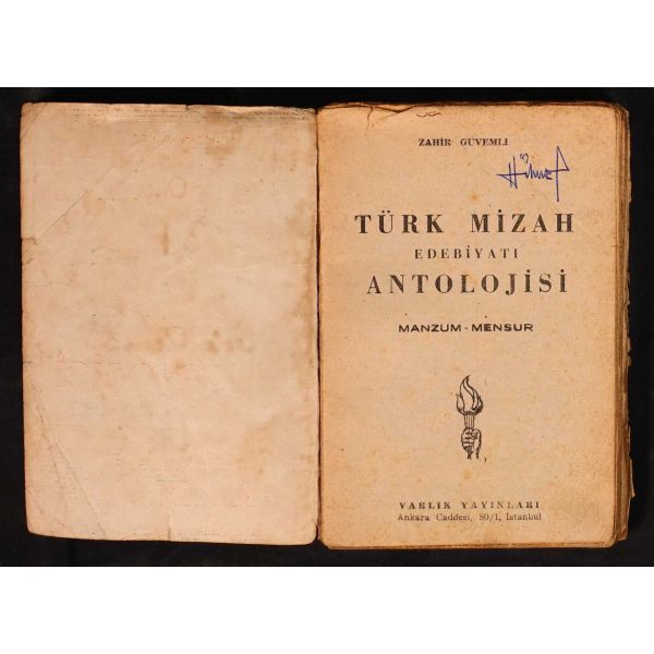 TÜRK MİZAH EDEBİYATI ANTOLOJİSİ (Manzum-Mensur), Zahir Güvemli, Şubat 1949, Varlık Yayınları, 180 sayfa, 12x17 cm...