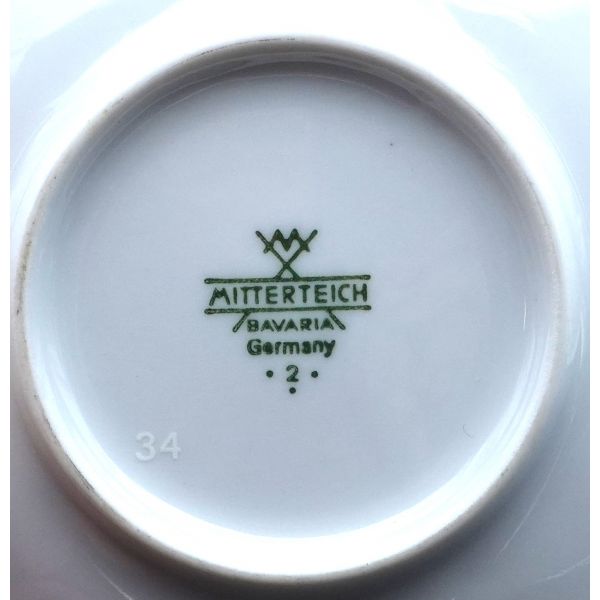 Bavaria Mitterteich Germany damgalo porselen fincan, fincanın çapı, 6 cm yükseklik 6 cm +, Tabak çap 12 cm...