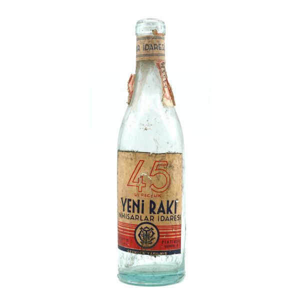 İnhisarlar İdaresi 45 derecelik Yeni Rakı etiketli şişe, 21x5 cm...