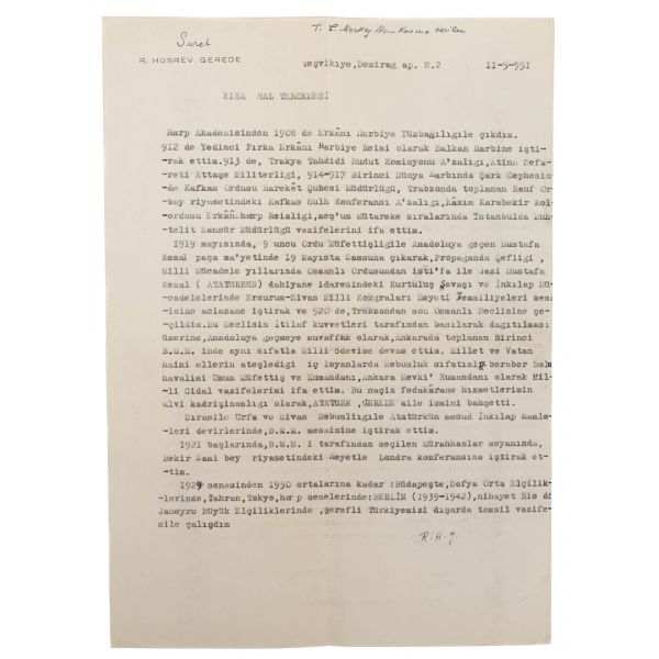 Hüsrev Gerede´nin, 