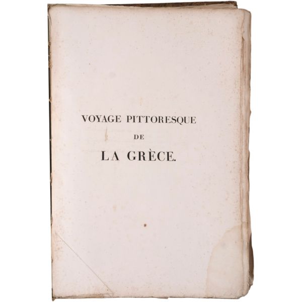 VOYAGE PITTORESQUE DE LA GRECE (6 bölüm, tam set), Auguste de Choiseul-Gouffier, 1782 / 1809 / 1822 (J. J. Blaise Libraire), A Paris, 36,5x55,5 cm...