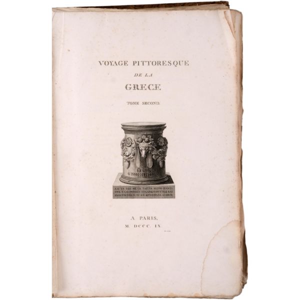 VOYAGE PITTORESQUE DE LA GRECE (6 bölüm, tam set), Auguste de Choiseul-Gouffier, 1782 / 1809 / 1822 (J. J. Blaise Libraire), A Paris, 36,5x55,5 cm...