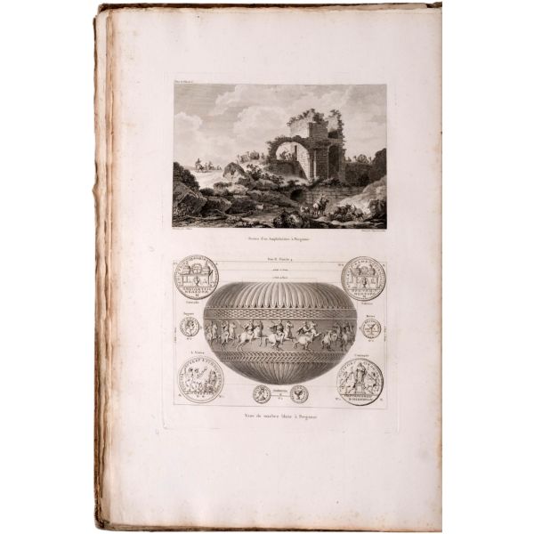VOYAGE PITTORESQUE DE LA GRECE (6 bölüm, tam set), Auguste de Choiseul-Gouffier, 1782 / 1809 / 1822 (J. J. Blaise Libraire), A Paris, 36,5x55,5 cm...