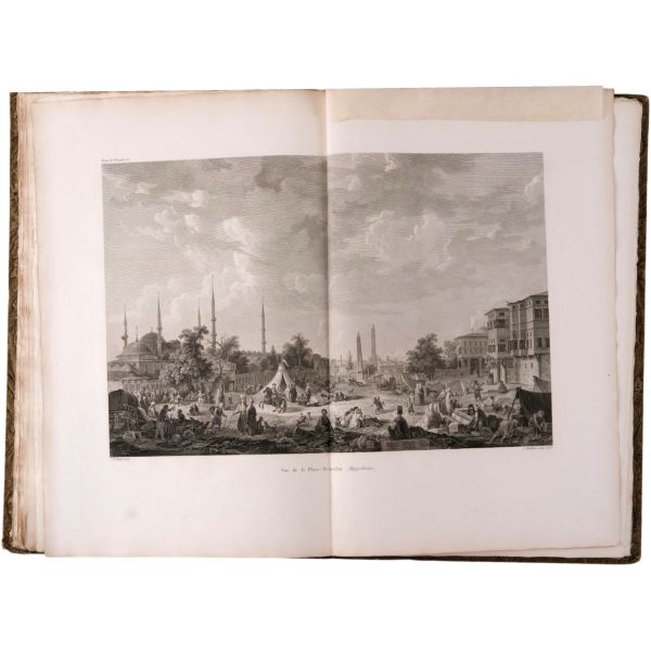 VOYAGE PITTORESQUE DE LA GRECE (6 bölüm, tam set), Auguste de Choiseul-Gouffier, 1782 / 1809 / 1822 (J. J. Blaise Libraire), A Paris, 36,5x55,5 cm...