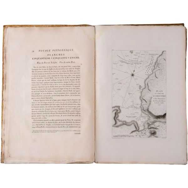 VOYAGE PITTORESQUE DE LA GRECE (6 bölüm, tam set), Auguste de Choiseul-Gouffier, 1782 / 1809 / 1822 (J. J. Blaise Libraire), A Paris, 36,5x55,5 cm...