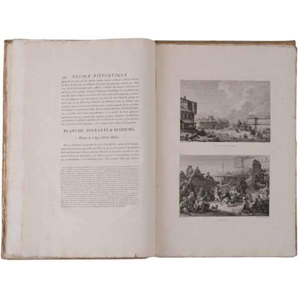 VOYAGE PITTORESQUE DE LA GRECE (6 bölüm, tam set), Auguste de Choiseul-Gouffier, 1782 / 1809 / 1822 (J. J. Blaise Libraire), A Paris, 36,5x55,5 cm...