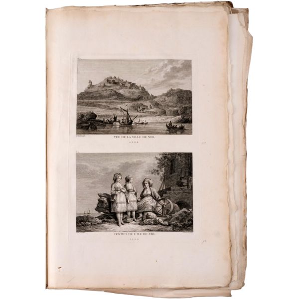 VOYAGE PITTORESQUE DE LA GRECE (6 bölüm, tam set), Auguste de Choiseul-Gouffier, 1782 / 1809 / 1822 (J. J. Blaise Libraire), A Paris, 36,5x55,5 cm...