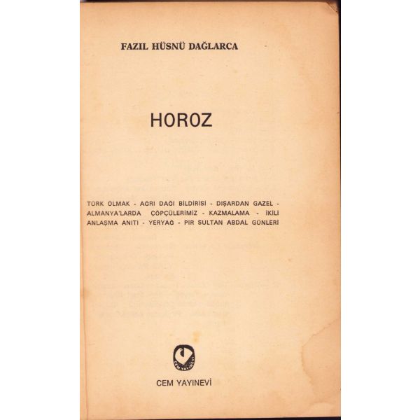 Horoz, Şiir, Fazıl Hüsnü Dağlarca, 1977